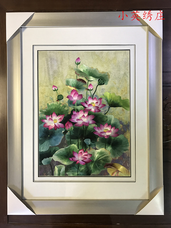 Pure handwork new pattern Boutique Suzhou embroidery Suzhou embroidery finished product Hanging picture Entrance Decorative painting 4060 Lotusin the Home Fabric , Embroidery Kit , Embroidery category - from Buy2taobao.com to provide professional Taobao agent buy service