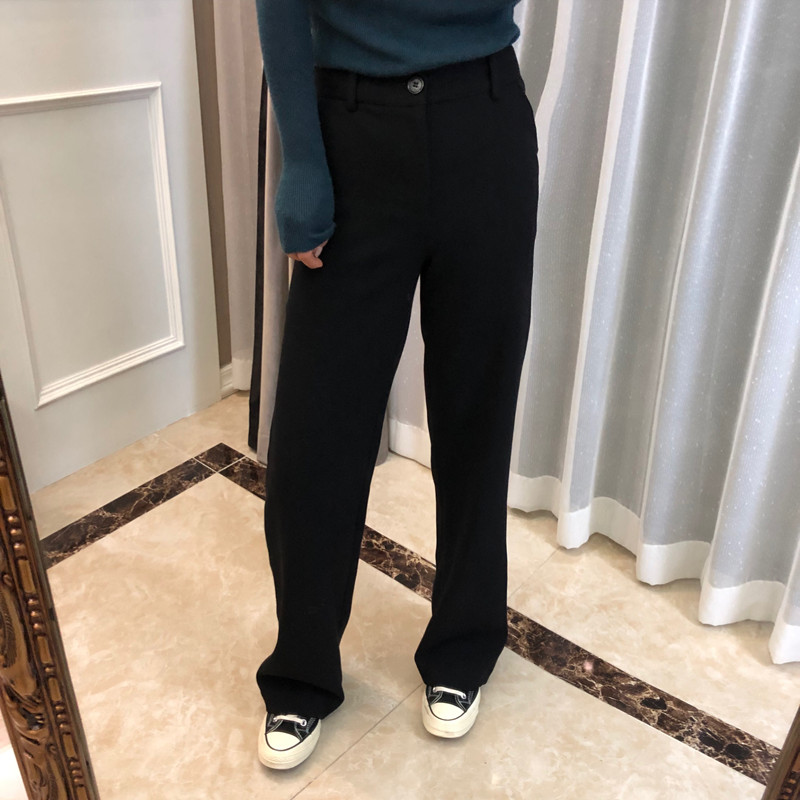春夏薄款坠感黑色阔腿裤女宽松高腰百搭甩腿裤帅气拖地裤在类目 女装/女士精品, 裤子, 休闲裤中 - 来自Buy2taobao.com提供专业的淘宝代购服务