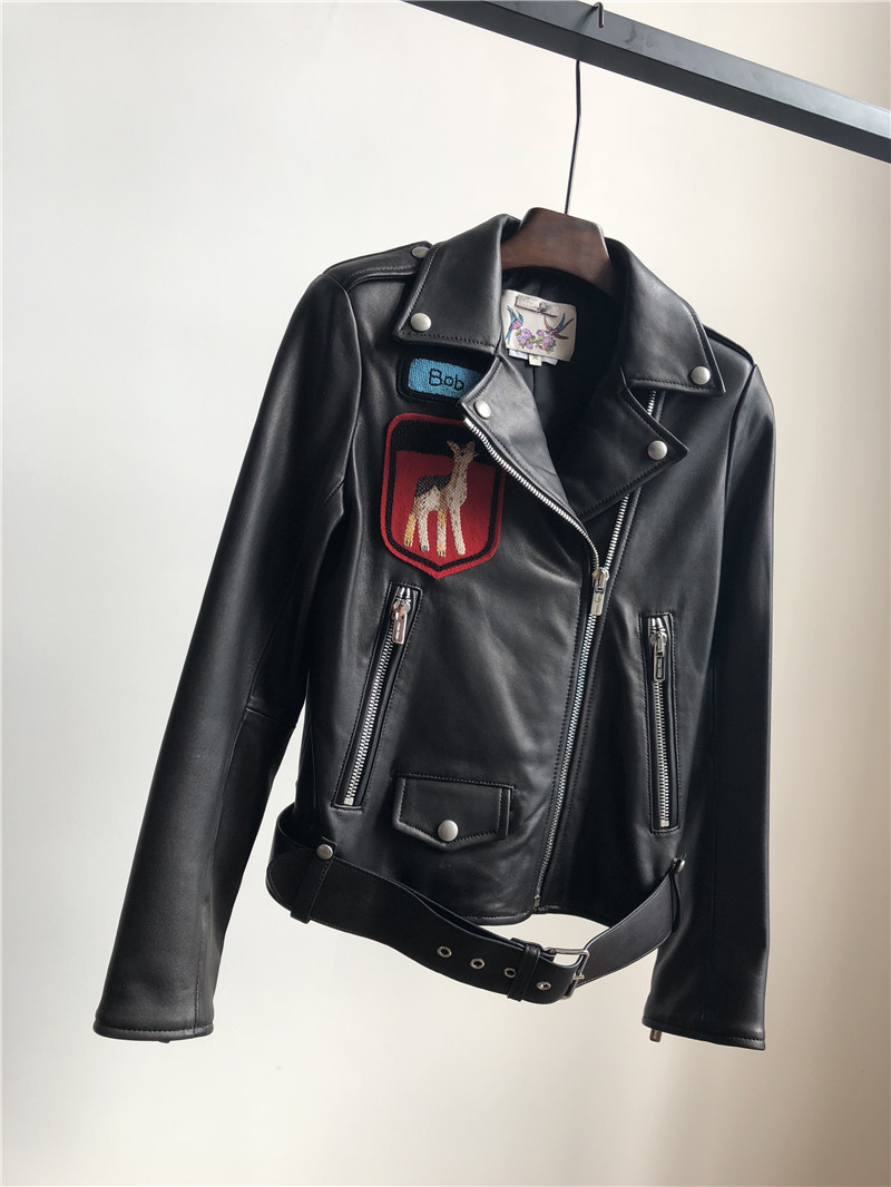 18 New winter Italy Sheepskin manual Embroidery Fawn Ladies Locomotive leatherin the Women's clothing/Boutique , Leather clothing category - from Buy2taobao.com to provide professional Taobao agent buy service