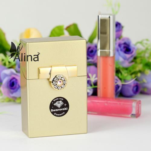 European and American models 20 man lady Crystal Diamond high-grade light Flip Cigarette case birthday giftin the ZIPPO/Swiss Army Knife/Glasses , Smoking , Cigarette case category - from Buy2taobao.com to provide professional Taobao agent buy service