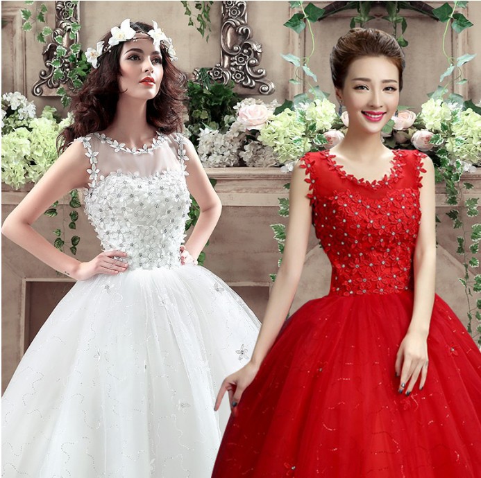 婚紗禮服新娘婚紗壹字肩雙肩大紅色齊地婚紗2019新款韓式修身大碼在類目 女裝/女士精品, 婚紗/旗袍/禮服, 婚紗中 - 來自Buy2taobao.com提供專業的淘寶代購服務