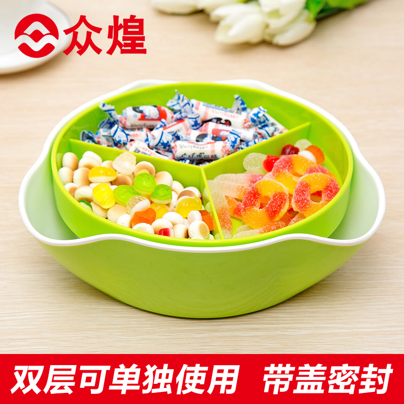 originality seal up double-deck storage box household a living room tea table Plastic snacks Seeds box multi-storey Fruit platein the Tableware , Tableware , Fruit bowl/Fruit plate/Hamper category - from Buy2taobao.com to provide professional Taobao agent buy service