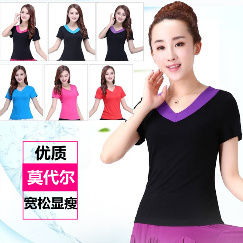 spring and autumn square dance clothing Dance costume Short sleeved clothes clothes modal jacket dance Middle and old age Bodybuilding Practicein the Sports/Yoga/Fitness/Fans supplies , Dance/Aerobics/Gymnastics , Square Dance , Square Dance Tops category - from Buy2taobao.com to provide professional Taobao agent buy service