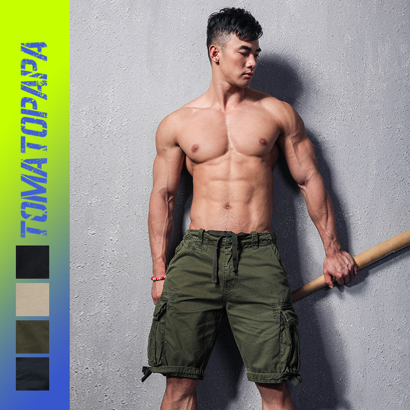 2019 Europe and America Stylish guy new pattern work clothes shorts Multiple pockets Five point pants leisure time trousers Trend Drawstring 5in the Men's clothing, Casual pants category - from Buy2taobao.com to provide professional Taobao agent buy service