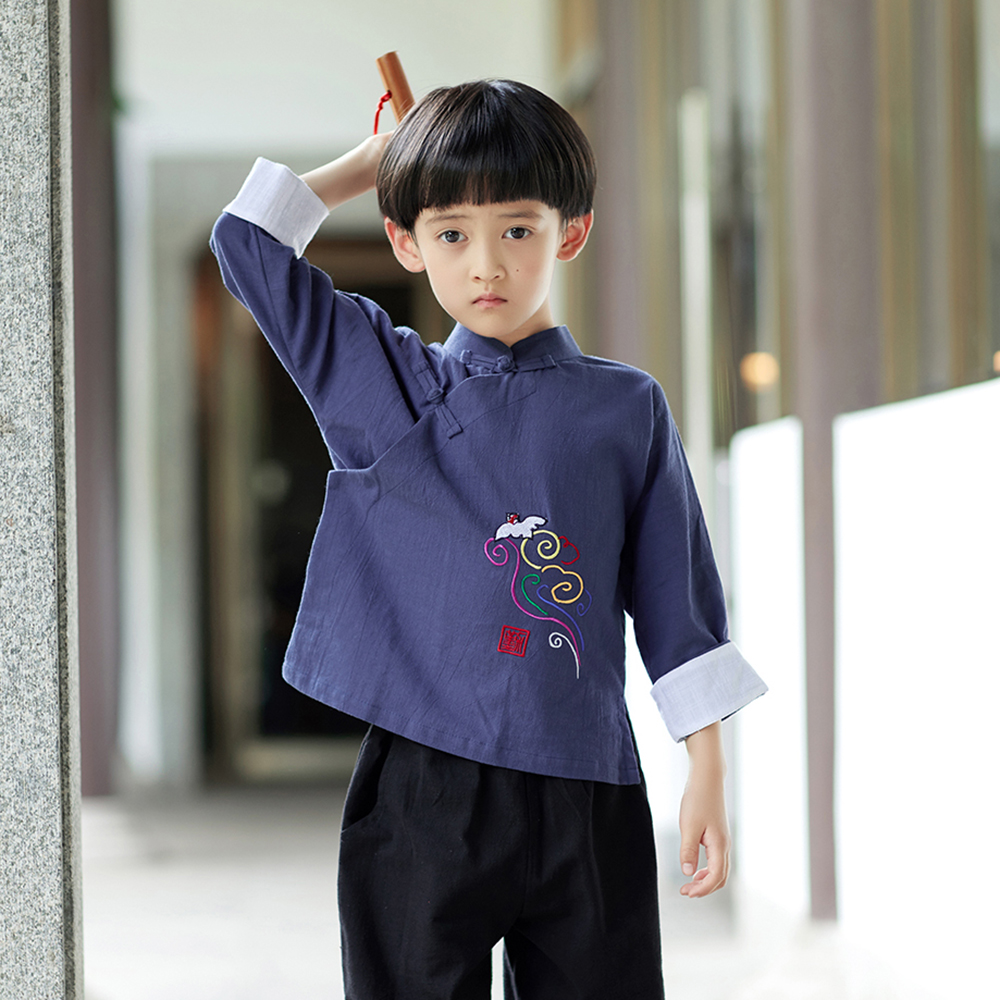 兒童唐裝套裝春夏男童漢服複古中國風純棉中式走秀演出國學校服在類目 童裝/嬰兒裝/親子裝, 兒童旗袍/唐裝/民族服裝, 唐裝中 - 來自Buy2taobao.com提供專業的淘寶代購服務