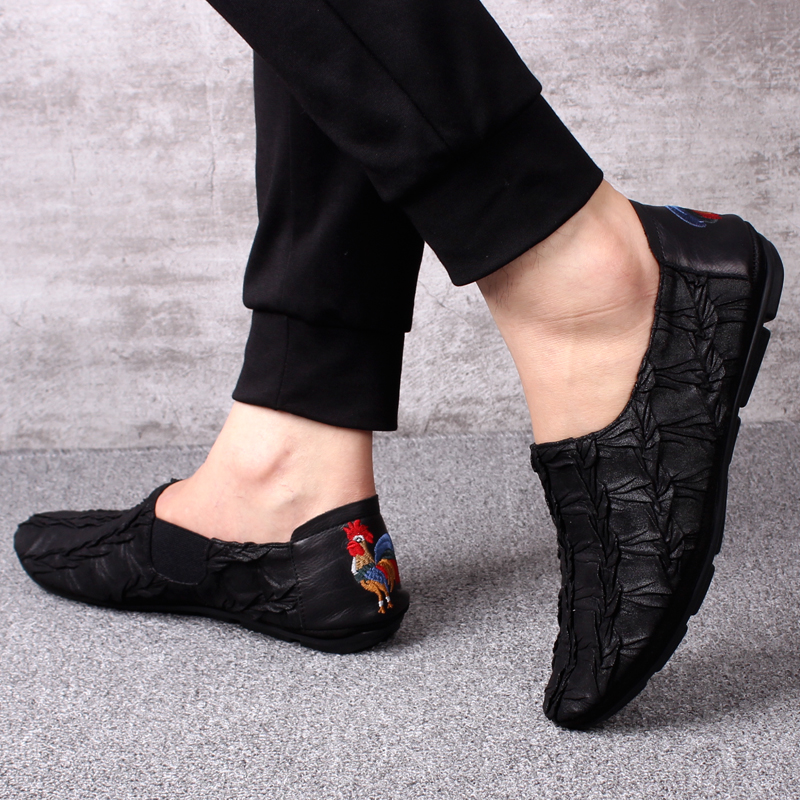 2019 Spring new pattern fashion Set foot Men's Shoes Cloth shoes Low shoe Embroidery Korean Edition Trendy shoes ventilation leisure time Lazy shoesin the Men's Shoes, High shoes category - from Buy2taobao.com to provide professional Taobao agent buy service