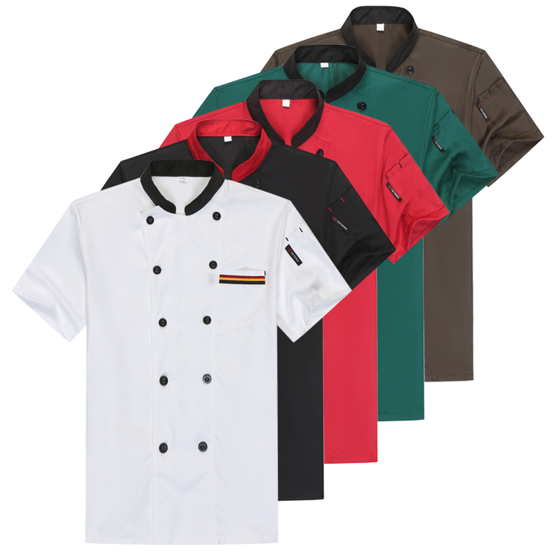 廚師工作服男短袖廚房蛋糕房西餐廳廚師服長袖白色後廚夏季款衣服在類目 男裝, 套裝, 工裝制服中 - 來自Buy2taobao.com提供專業的淘寶代購服務