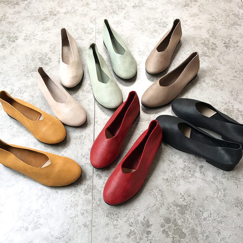2019 new pattern Mary Jane Women's shoes genuine leather Mori girl Retro shoes Grandma shoes With crude Shallow mouth Flat bottomin the Women's Shoes, Low shoes category - from Buy2taobao.com to provide professional Taobao agent buy service