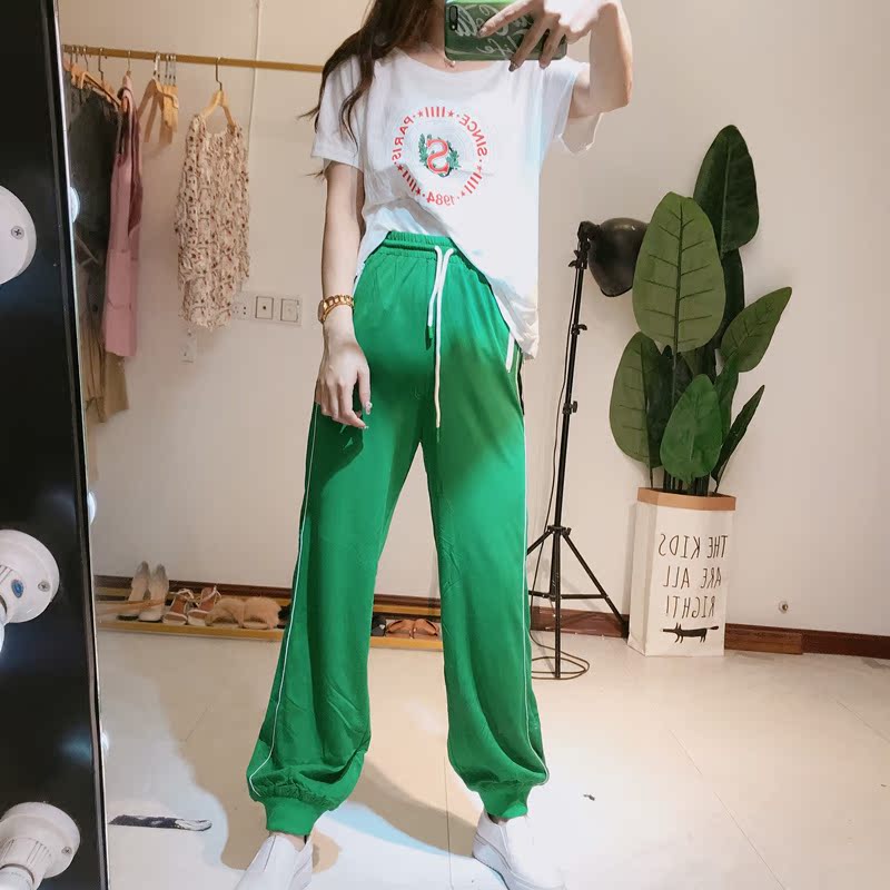 2019夏季新款韩版宽松印花竹节棉短袖T恤运动裤两件套女装潮DL15|msdalam kategori Butik wanita / wanita, menetapkan/pakaian seragam pelajar/seragam kerja, saman sukan Leisure - dari Buy2taobao.com untuk memberikan perkhidmatan ejen Taobao profesional membeli