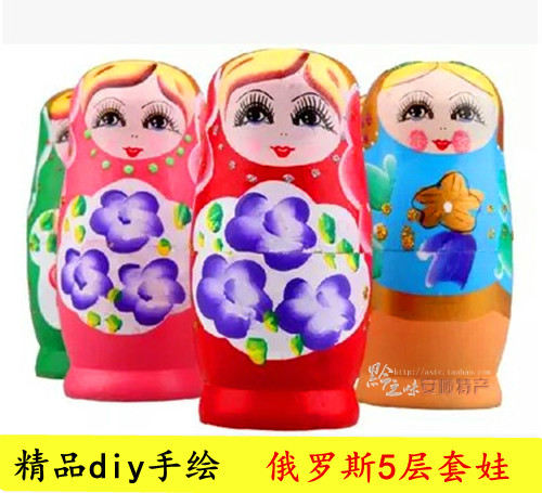 Special Offer Nation manual diy Coloured drawing Russia Set doll 5 suit children Cartoon Puzzle Toys auspicious Decorationin the Arts and crafts , Folk arts and crafts Features , Silk person category - from Buy2taobao.com to provide professional Taobao agent buy service