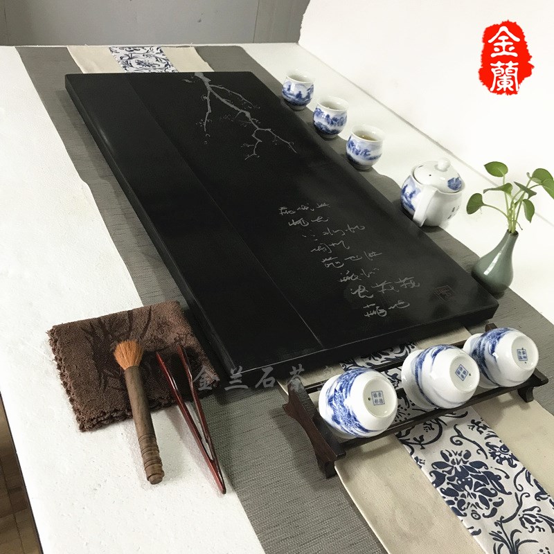 整块大小号长方形乌金石茶盘客厅家用定制尺寸嵌入式排水功夫茶具|ruв категории посуда, чайный сервиз, чайный поднос - от Buy2taobao.com для оказания профессиональной услуги покупки агента Taobao