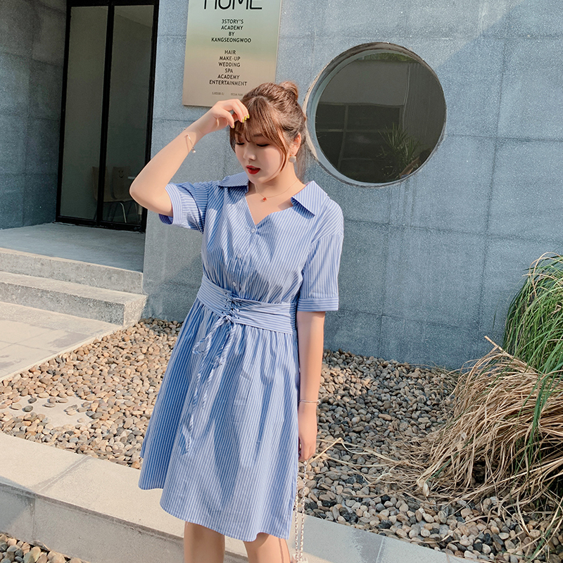 Large Women's wear Fat sister Summer wear new pattern Western style shirt Korean Edition Easy Show thin fashion Dressin the Women's clothing/Boutique , Large size women category - from Buy2taobao.com to provide professional Taobao agent buy service