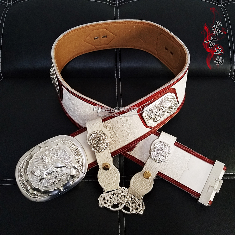 蒙古腰帶 男士款 純皮手工白銅扣腰封 蒙古袍配飾 白色真皮壓花在類目 特色手工藝, 少數民族特色工藝品, 蒙古族特色, 蒙古族別緻腰帶中 - 來自Buy2taobao.com提供專業的淘寶代購服務