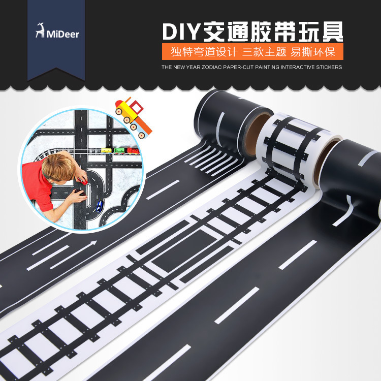 MiDeer Mi deer Children's Hand DIY traffic Sticker No trace Stick track tape baby Educational toysin the Toy/Childs/Puzzle/Building block/Model , Other Toys category - from Buy2taobao.com to provide professional Taobao agent buy service
