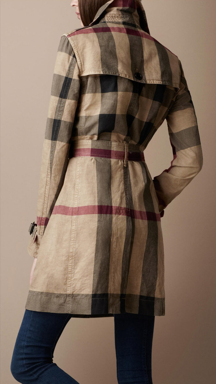<em>Burberry</em>女装<em>风衣</em>外套 巴宝利<em>女士风衣</em>纯棉格子