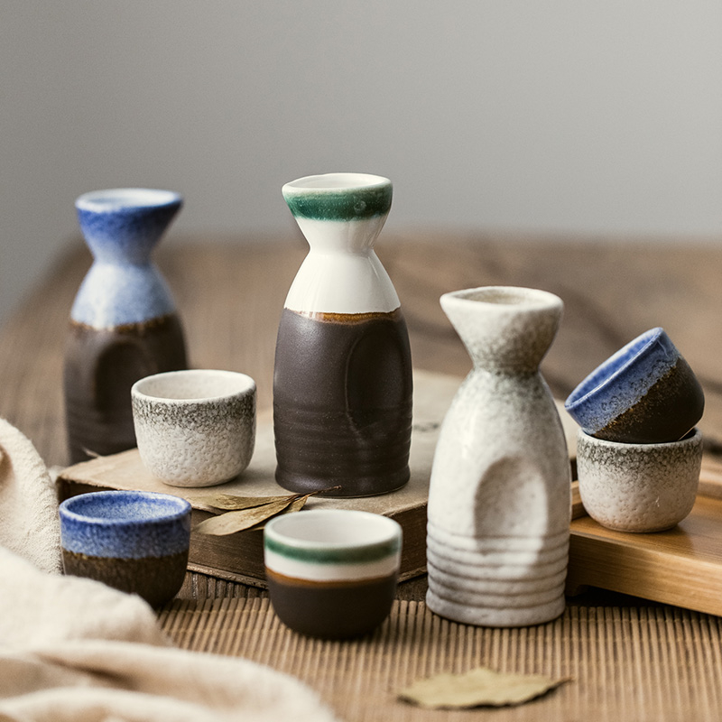 Japanese ceramics Sake Wine suit Underglaze Retro household Yellow Wine Wine Warm wine Wine Glass Liquor and Spirits flagonin the Tableware , Flagon/Wineglass/Wine , Wine Kit category - from Buy2taobao.com to provide professional Taobao agent buy service