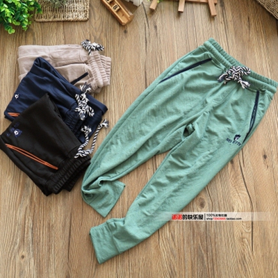 薄款2018儿童春夏薄款运动裤中大童棉麻微弹防蚊裤男童休闲长裤子