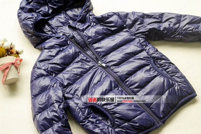 男女童轻便羽绒服 90%绒 儿童中大童带帽羽绒外套 纯色百搭冬款