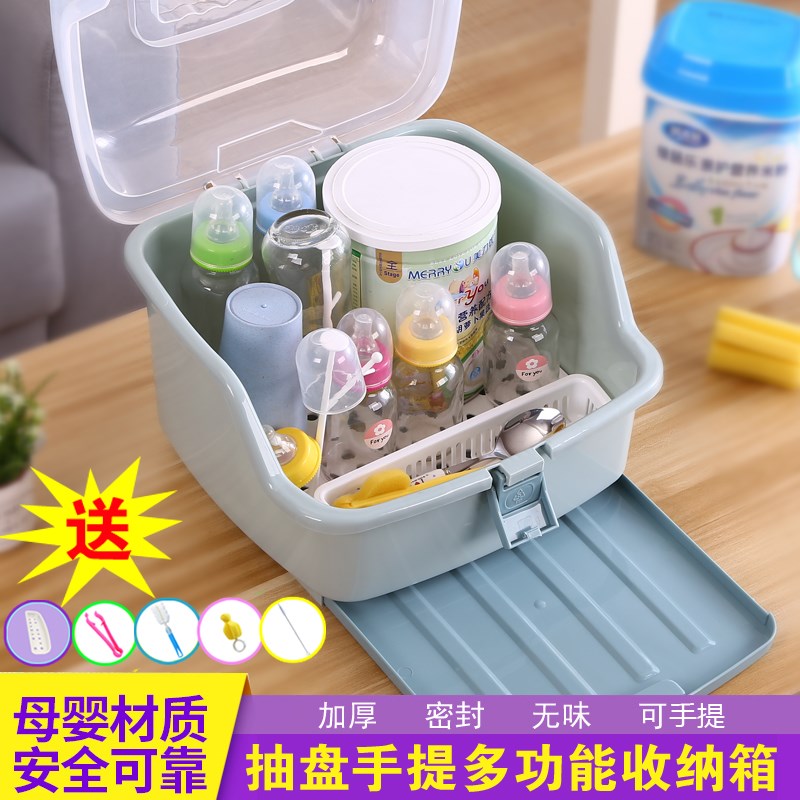 加厚婴儿奶瓶收纳箱盒沥水晾干架子宝宝餐具奶粉储存带盖防尘|ruв категории подгузник/шампунь/вскармливать/тележка кроватью, рожок/рожок, связанных, рожок в коробку/бутылка коробка - от Buy2taobao.com для оказания профессиональной услуги покупки агента Taobao
