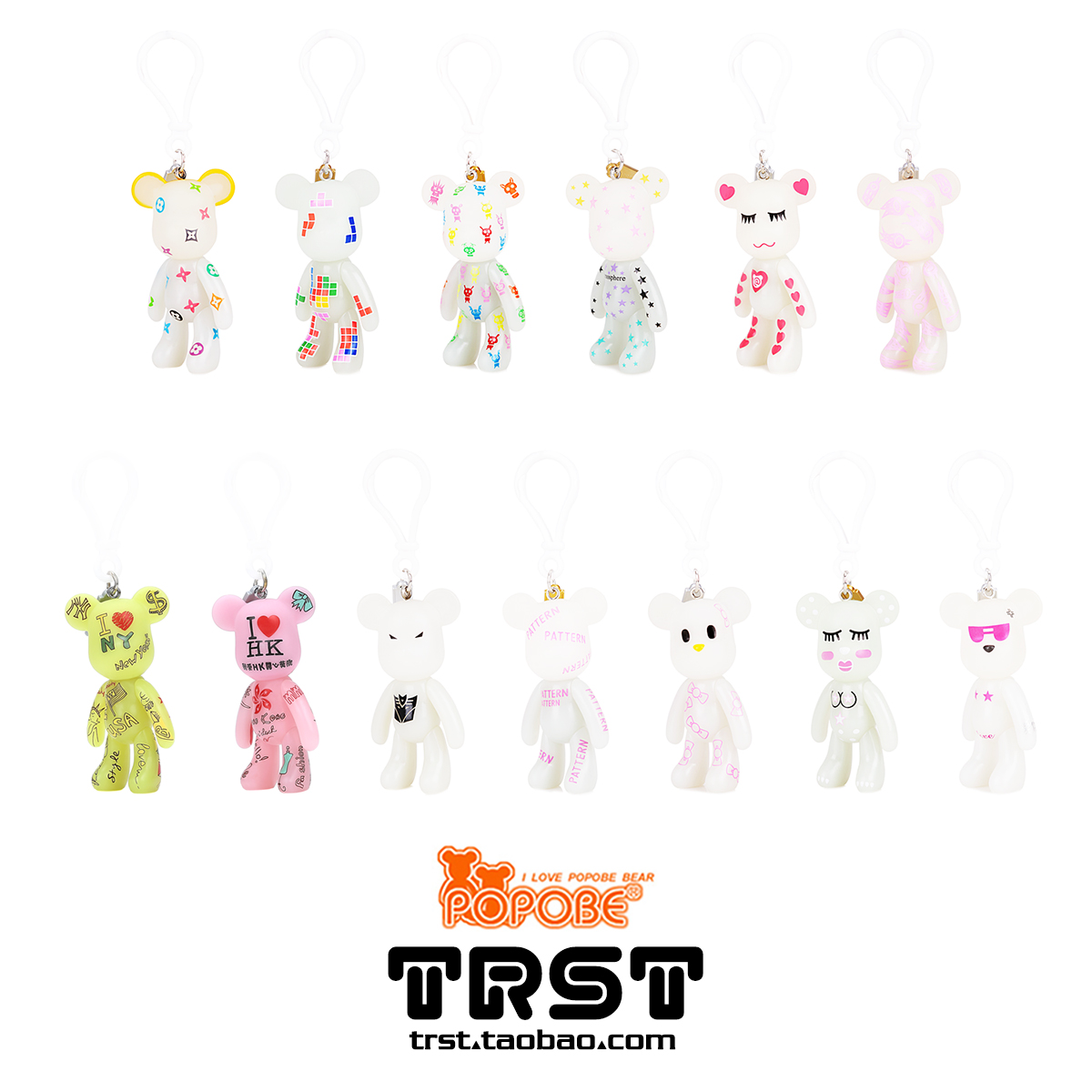 TRST POPOBE Genuine Gloomy MOMO Bear Noctilucent 3 inch Pendant Doll Jushi giftin the Festive supplies/Gift , Gift ideas , Keychain category - from Buy2taobao.com to provide professional Taobao agent buy service