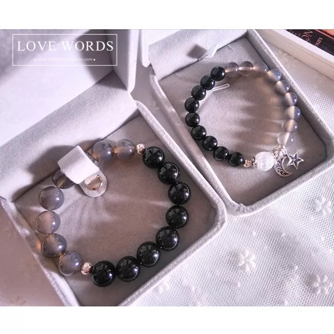 Black Onyx Gray agate Popcorn grain natural crystal men and women lovers Xingyue Star personality Bracelet Special Offerin the Accessories/Fashion Jewelry, Bracelets category - from Buy2taobao.com to provide professional Taobao agent buy service