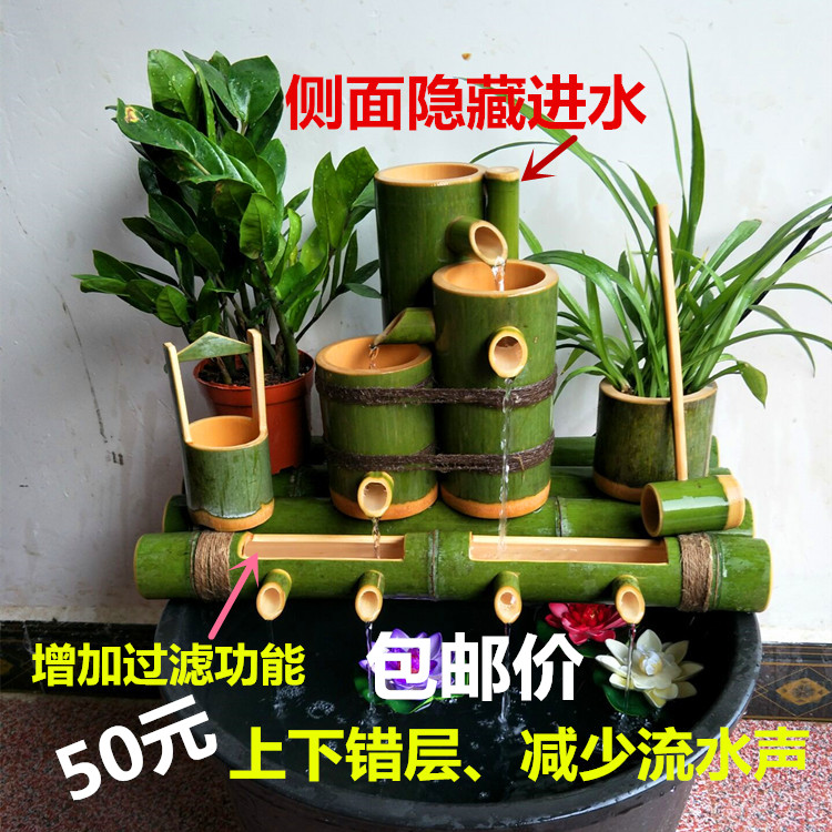 竹子流水器 竹筒过滤器 鱼缸增氧 鱼池装饰 摆件 石槽 竹排4流水在类目 商业/办公家具, 城市家具, 美化丰富空间设施, 喷泉中 - 来自Buy2taobao.com提供专业的淘宝代购服务