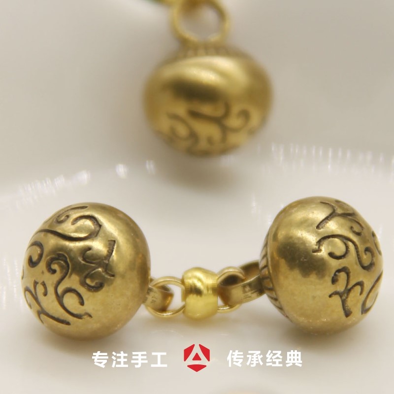 实心铜祥云花纹圆形百搭对扣汉服唐装盘扣旗袍扣链条中式袖扣|ruв категории Аксессуары, запонки - от Buy2taobao.com для оказания профессиональной услуги покупки агента Taobao