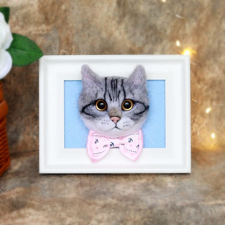 羊毛毡仿真宠物猫咪头像相框定制戳戳乐成品DIY创意生日礼物美短在类目 家居饰品, 相框/画框中 - 来自Buy2taobao.com提供专业的淘宝代购服务