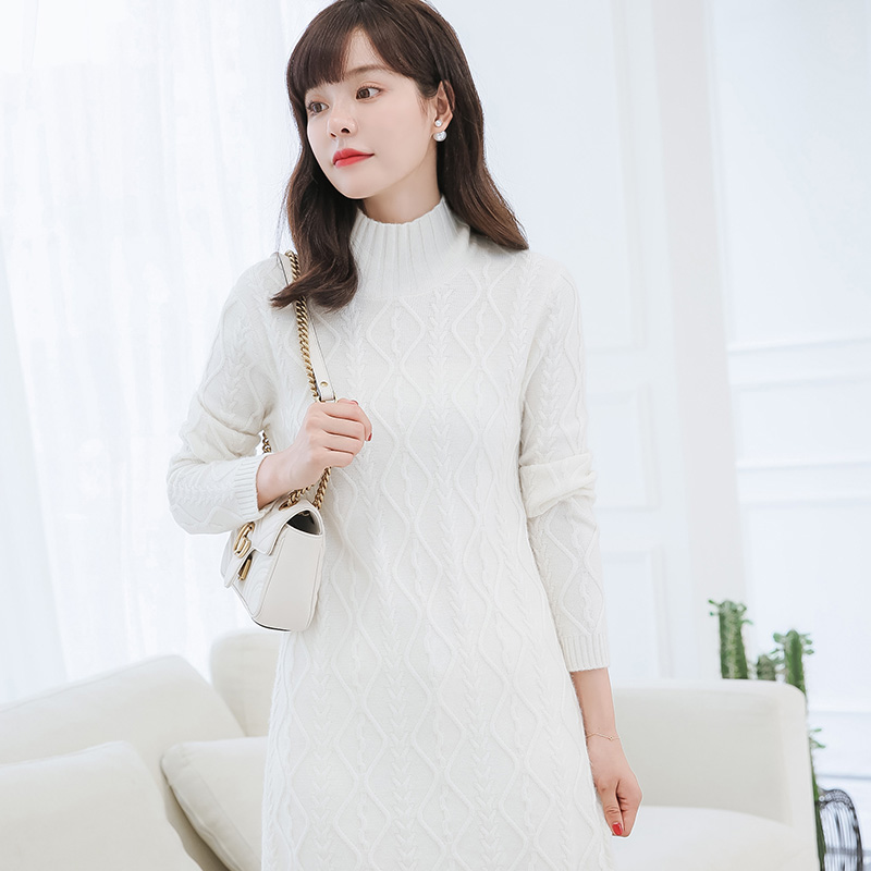 Autumn and winter Double-stranded thickening Half a Cashmere sweater 100% Pure cashmere Mid length version Dress sweater Base coatin the Women's clothing/Boutique , Sweaters category - from Buy2taobao.com to provide professional Taobao agent buy service