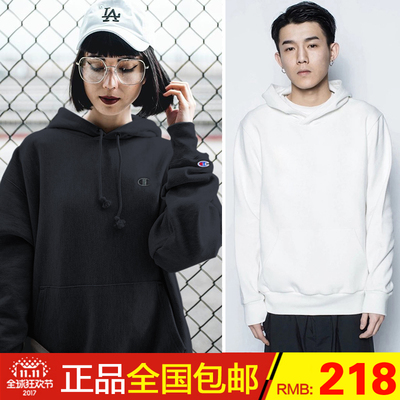 冠军CHAMPION卫衣女加绒连帽衫情侣款宽松运动衫外套男chic卫衣