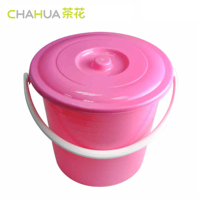 茶花塑料水桶大号家用桶储水桶带盖洗车桶欧式圆桶