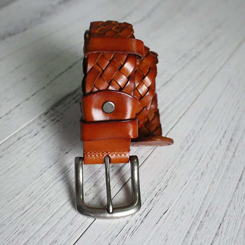 Informer The first layer Pure cowhide manual weave men and women Wide belt Retro literature Waist belt genuine leather fashion beltin the Accessories/Leather belt/Hat/Muffler , Belt/Leather belt/Yaolian category - from Buy2taobao.com to provide professional Taobao agent buy service