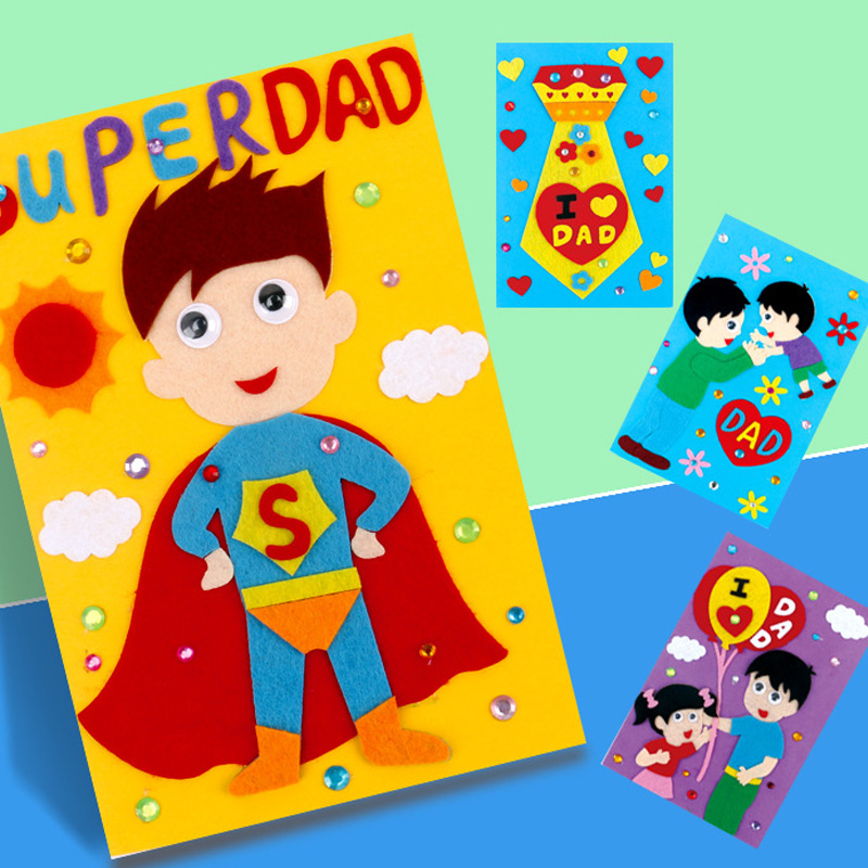 Father's Day handwork diy Greeting cards manual Material package kindergarten Parenting children originality Nonwoven Thanksgiving Greeting cardsin the Festive supplies/Gift , Greeting Cards/Card category - from Buy2taobao.com to provide professional Taobao agent buy service