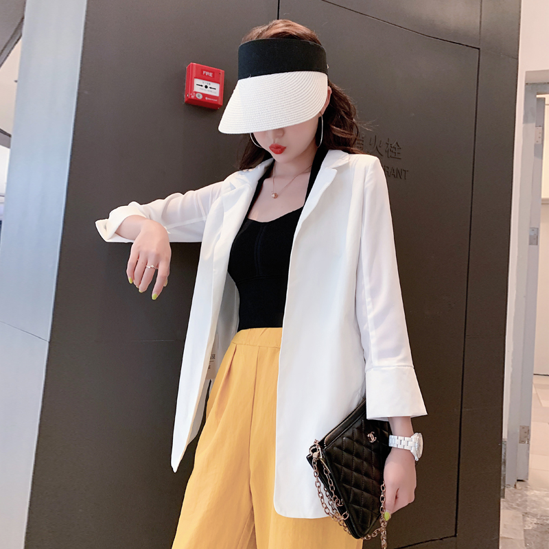 兔子的口袋2019夏季新款 韩版西装翻领中长款垫肩长袖衬衣外套女在类目 女装/女士精品, 衬衫中 - 来自Buy2taobao.com提供专业的淘宝代购服务