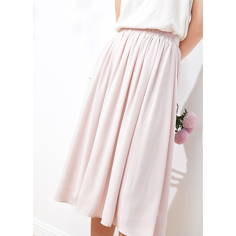 WBQ01103 Jasmine Gathering tender Morandi Smooth and slippery Pleated Big skirt Half skirtin the Women's clothing/Boutique , Skirts category - from Buy2taobao.com to provide professional Taobao agent buy service