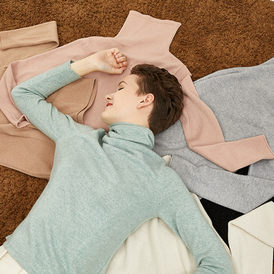 WZT02327 茉莉雅集JI美雾感星空色系 高性价比羊毛高领打底衫