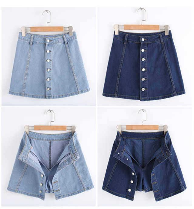 热卖新款 春夏高腰防走光字牛仔短裙单排扣半身裙年春季|msdalam kategori Butik wanita / wanita, skirt - dari Buy2taobao.com untuk memberikan perkhidmatan ejen Taobao profesional membeli
