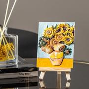 立体浮雕DIY数字油画梵高向日葵手绘画丙烯情人节桌面摆件