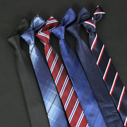 领带男韩版6CM时尚英伦细休闲小黑色窄领带男士职业结婚新郎领带
