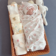 婴幼儿纯棉包被裹布初生春秋夏季薄款襁褓，抱被产房包巾，单新生(单新生)用品