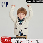 Gap男幼童纯棉舒适学院风V领针织开衫儿童装洋气时髦毛衣719403