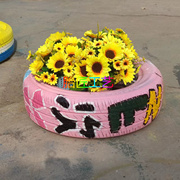 轮胎装饰改造创意工艺品个性艺术吊篮家庭室内外幼儿园迷你花盆