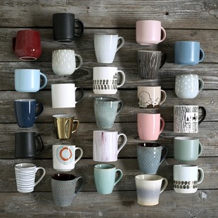 创意杯子家用水杯大容量陶瓷，马克杯简约杯情侣带瑕疵，咖啡杯牛奶杯