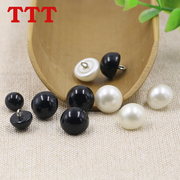 白色黑色珍珠纽扣扣子衬衫，开衫衬衣时尚，圆形儿童女毛衣蘑菇小钮扣