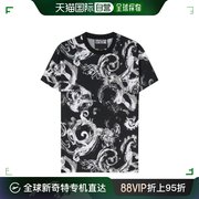 韩国直邮VERSACE24SS短袖T恤男76GAH6S0 JS287 899BLACK WHITE