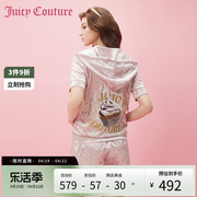 Juicy Couture橘滋2024蜜桃蛋糕重工珠片刺绣短袖钻石绒外套