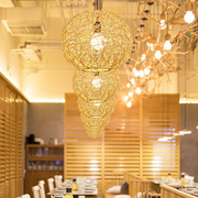 中式吊灯禅意茶室餐厅饭店吧台阳台创意藤艺藤编日式圆球灯笼灯具