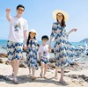 母子母女装沙滩装雪纺长裙一家三口四口亲子装夏季2022潮海边度假