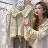 韩版秋冬季针织衫娃娃领毛衣，外套长袖百搭显瘦气质时尚开衫女