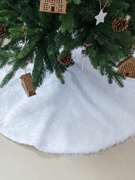 圣诞树裙纯白色长毛圣诞节日，装饰品圣诞树底座，围裙圆形地毯垫子